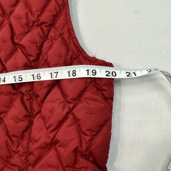 Eddie Bauer Premium Goose Down Brick Red Zippered Pockets Vest Womens Size L - Picture 4 of 5
